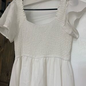 Blu Pepper White Smocked Top
